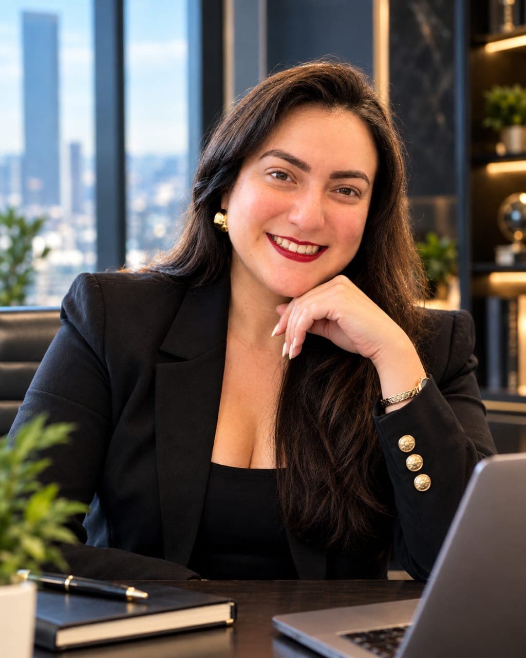 Nohely Rivas en su escritorio